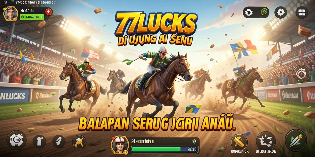 Tampilan seru gameplay balapan di 77LUCKS yang mendebarkan.