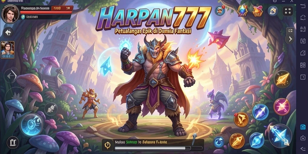 Screenshot menunjukkan aksi pertarungan epik dalam game RPG.