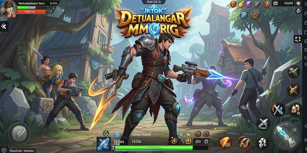 Tangkapan layar utama JKTOK menampilkan aksi pertempuran seru dalam MMORPG.