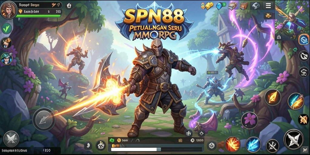 Screenshot gameplay SPN88 yang menunjukkan aksi pertempuran seru dalam dunia MMORPG.