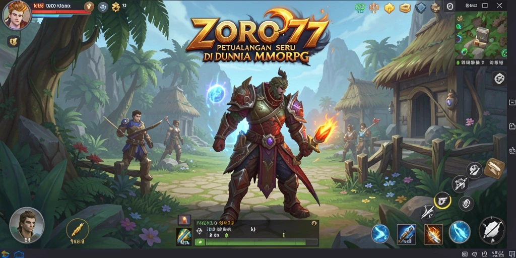 Gameplay ZORO77 yang menakjubkan dalam mode MMORPG.